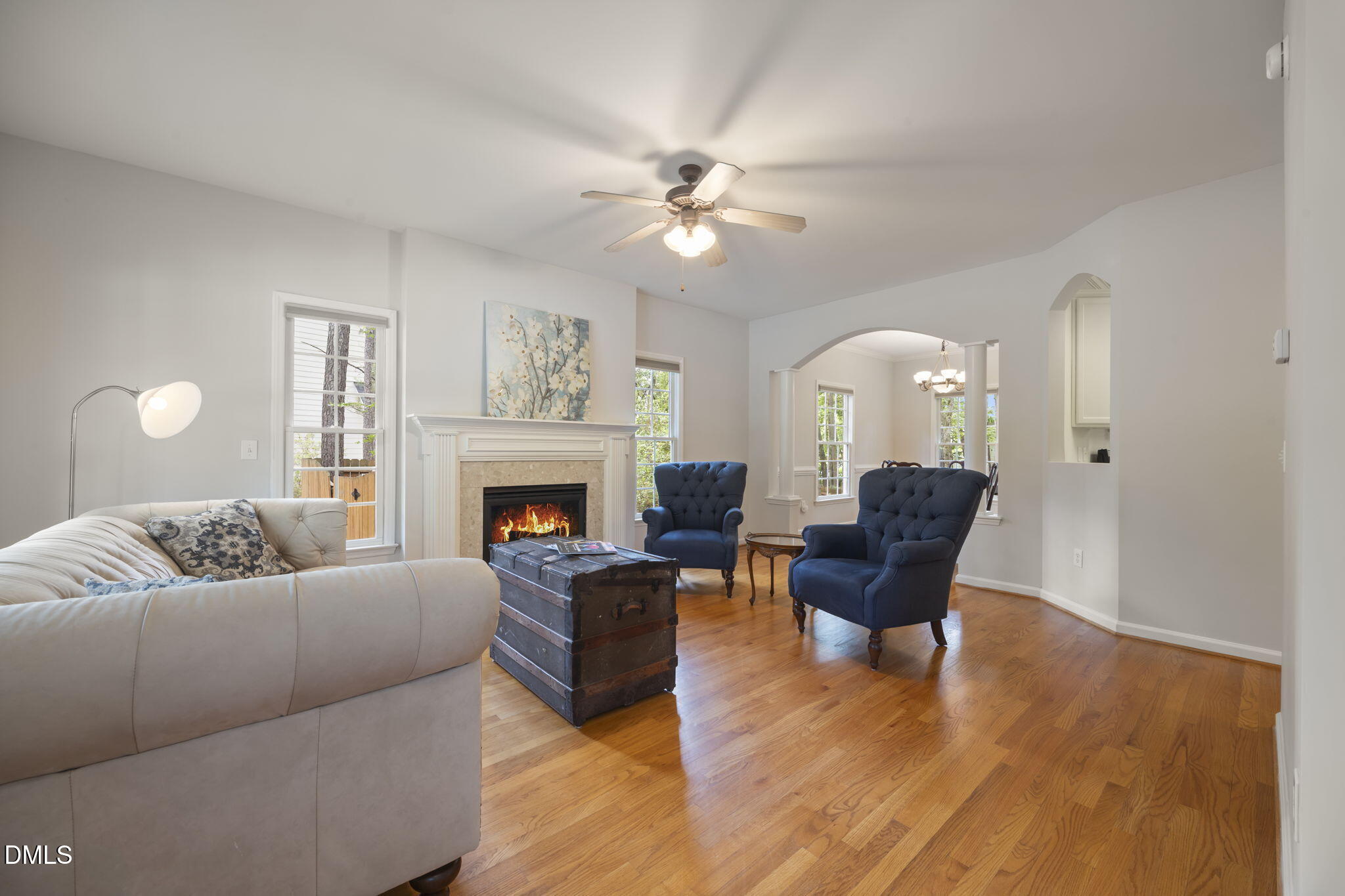 1008 Scotts Ridge Trail Apex, NC 27502 - Photo 14 of 57 a living room with furniture and a fireplace
