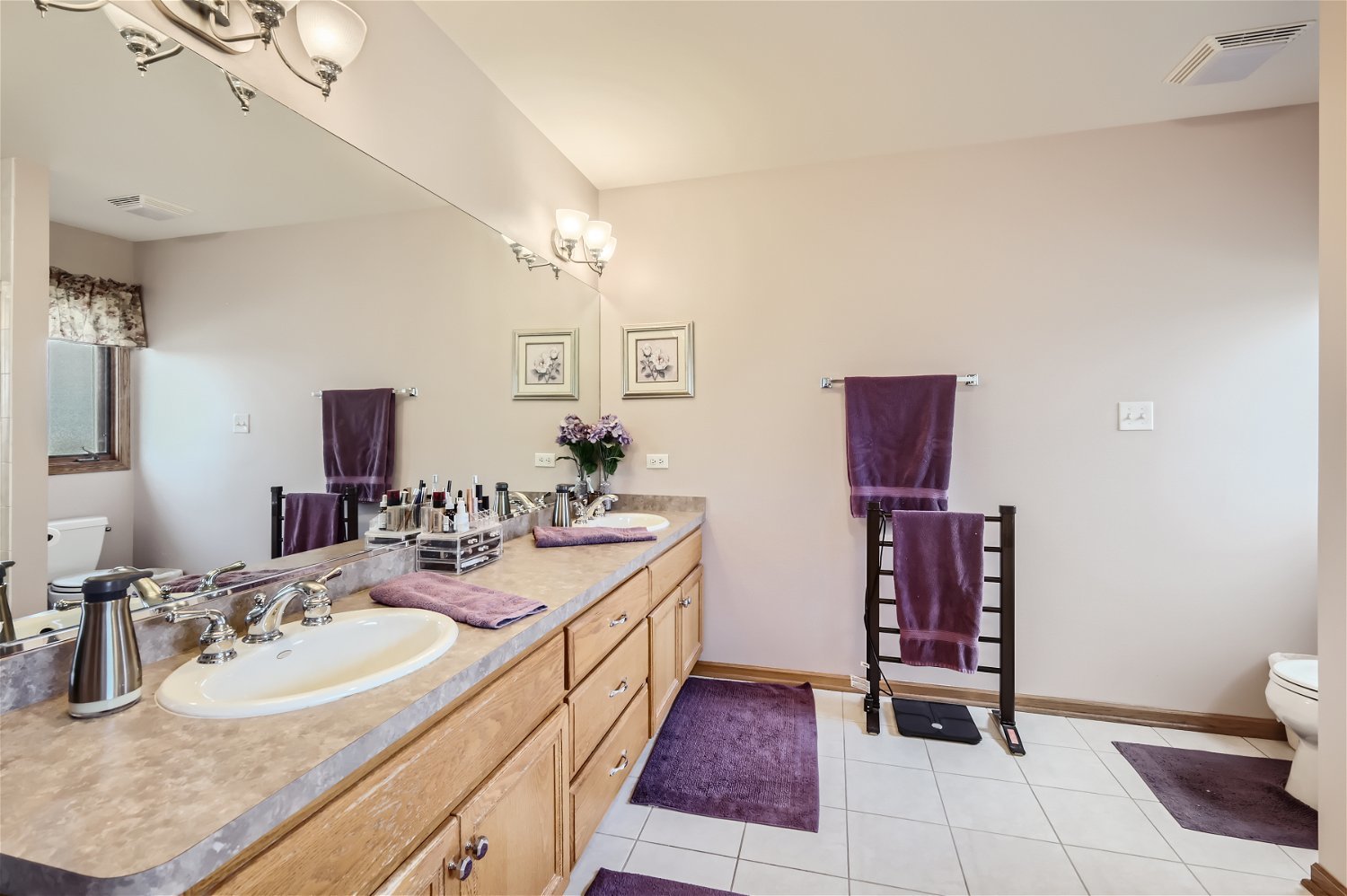 18255 Cork Road Tinley Park, IL 60477 - Photo 17 of 29 a spacious bathroom with a sink double vanity and a mirror