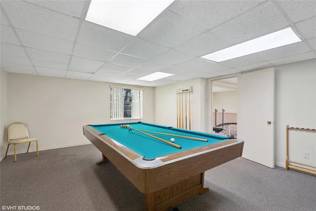a room with pool table