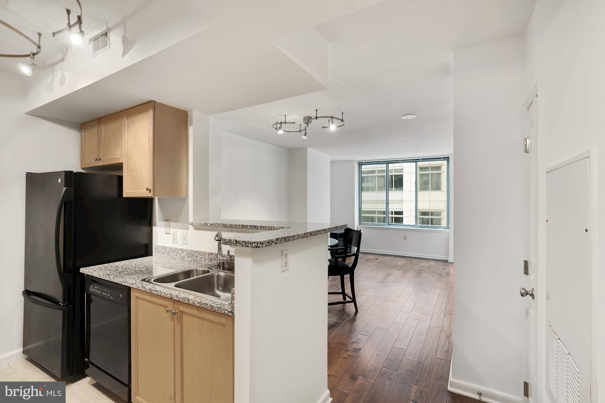 851 North Glebe Road, Unit 418 Arlington, VA 22203 - Photo 4 of 25 View of kitchen, living & dining area from entranc