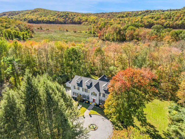 an aerial view of a house