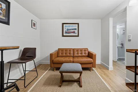 a living room with a couch and a coffee table