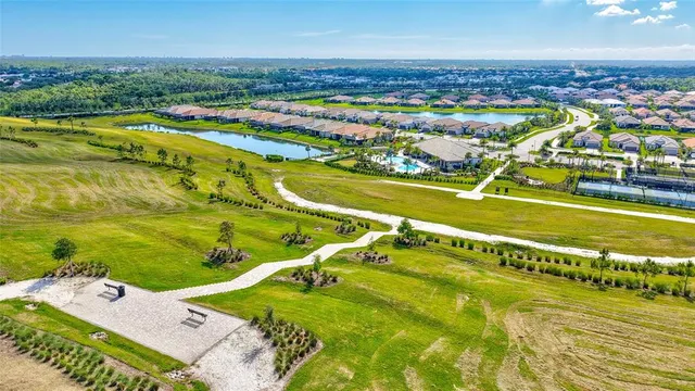a view of an outdoor space with seating area