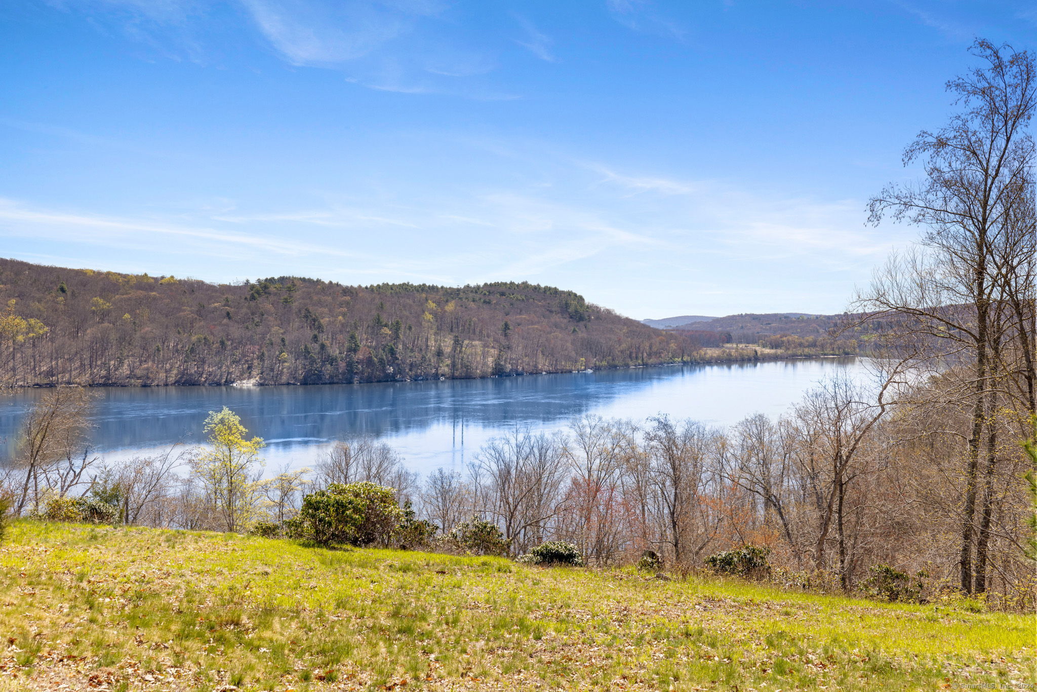 a view of lake with mountain