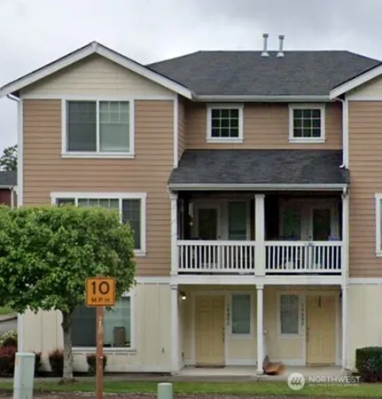 a front view of a house with entryway