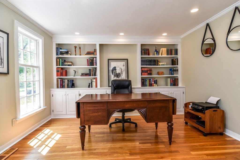 114 Hunters Ridge Road Concord, MA 01742 - Photo 9 of 38 a workspace with furniture window and wooden floor