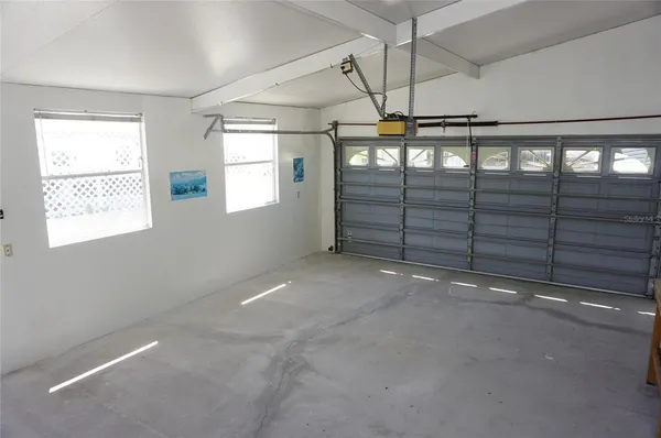 a view of a garage
