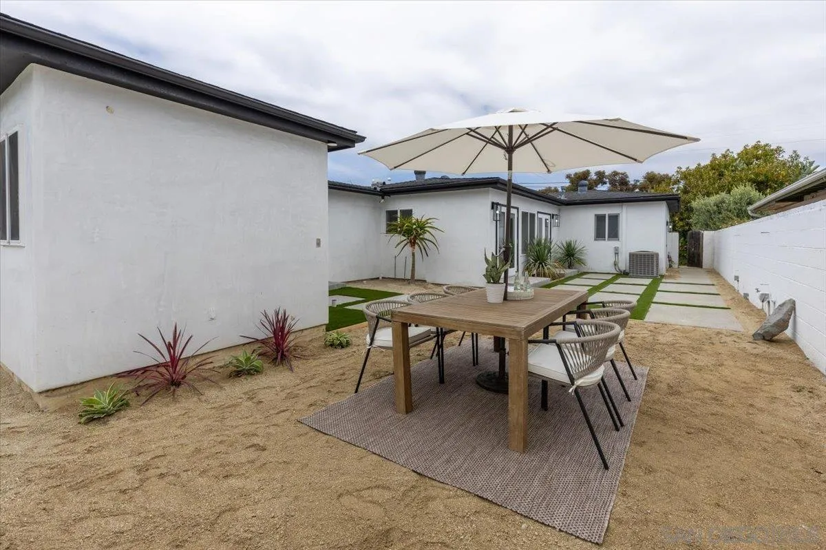 3663 Oleander Drive San Diego, CA 92106 - Photo 19 of 46 a view of a patio with a table and chairs