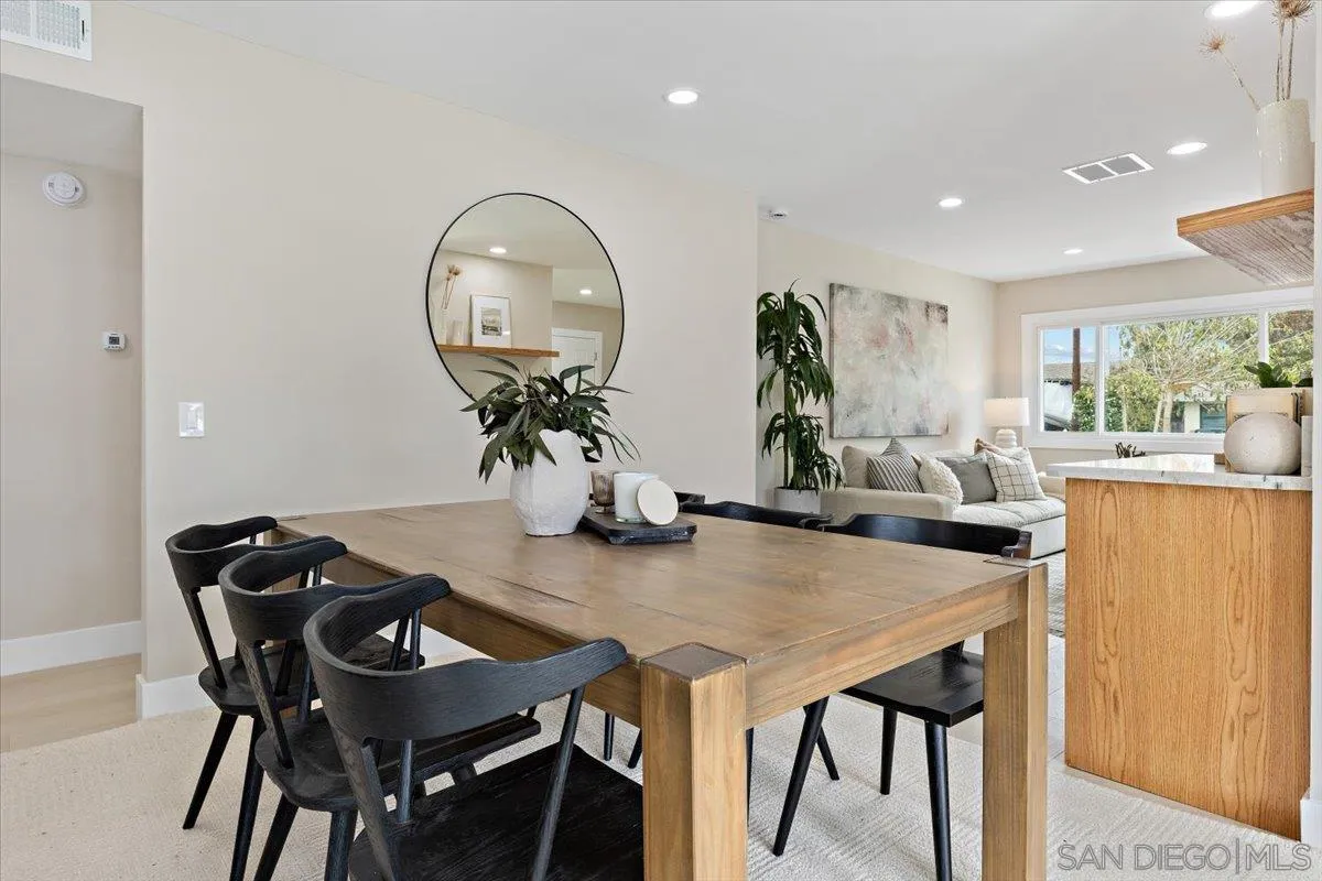 3663 Oleander Drive San Diego, CA 92106 - Photo 8 of 46 a view of a dining room with furniture and wooden floor