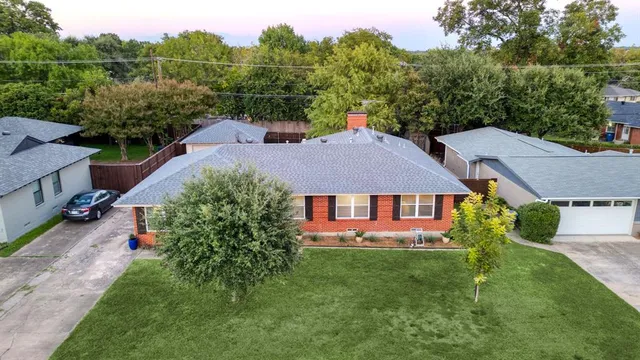 an aerial view of a house