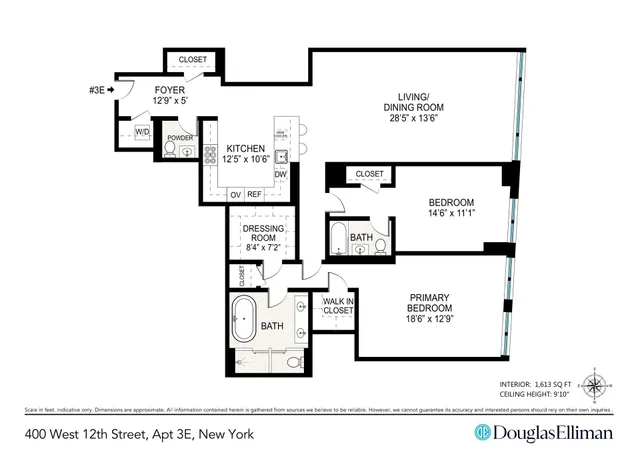 $4,950,000 | 400 West 12th Street, Unit 3E | West Village