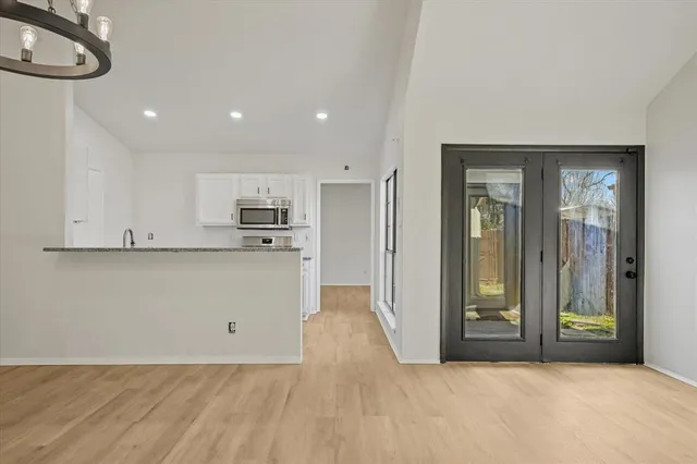 a view of kitchen and window