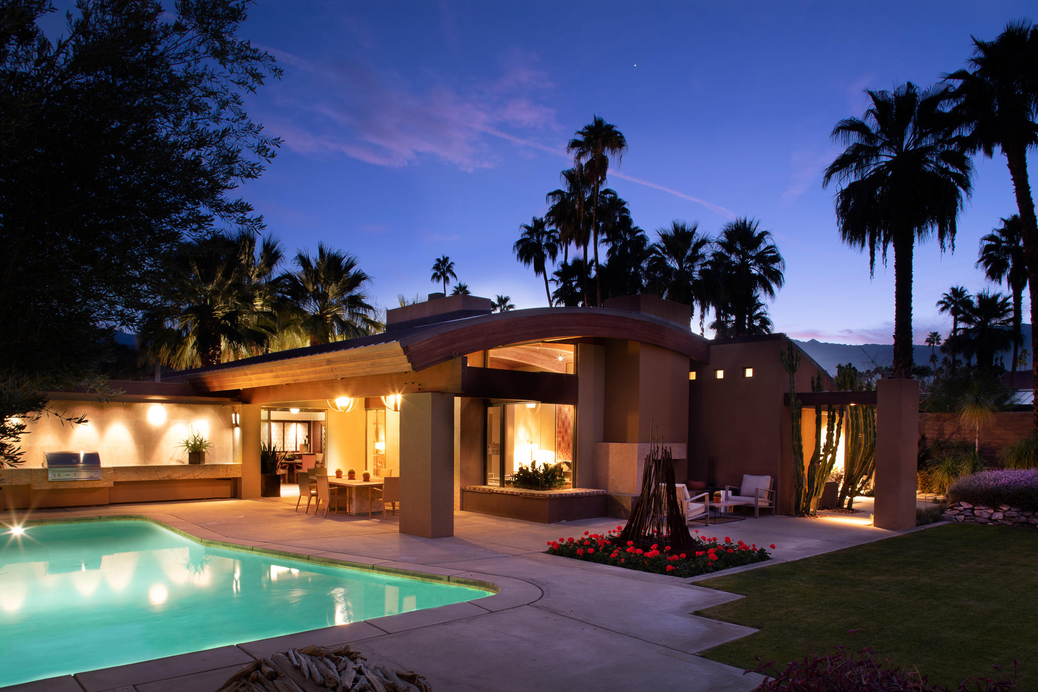 73580 Broken Arrow Trail Palm Desert, CA 92260 - Photo 39 of 40 a view of a patio with a fountain