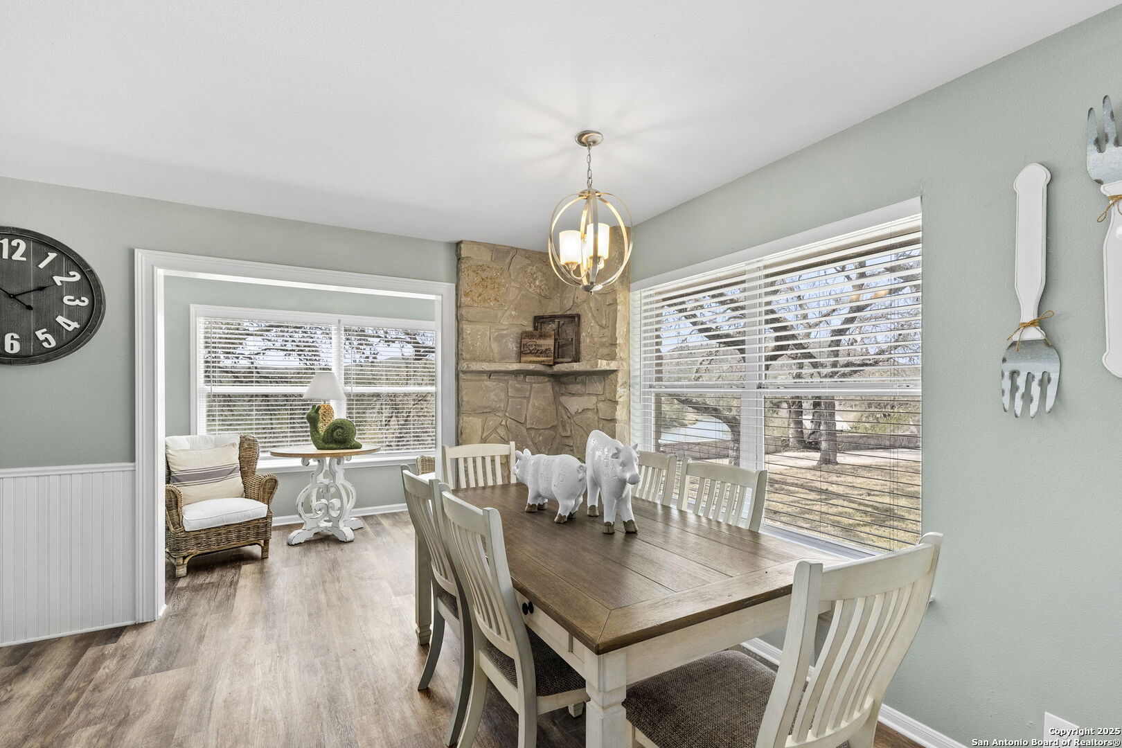 668 Indian Mound Road Tarpley, TX 78883 - Photo 18 of 50 a view of a dining room with furniture window and outside view