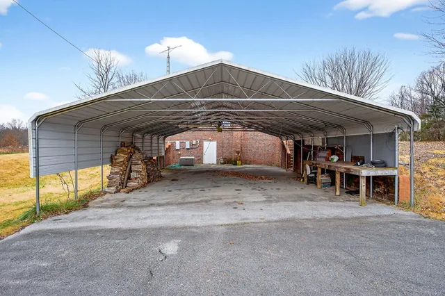 a bathroom with a sink and mirror