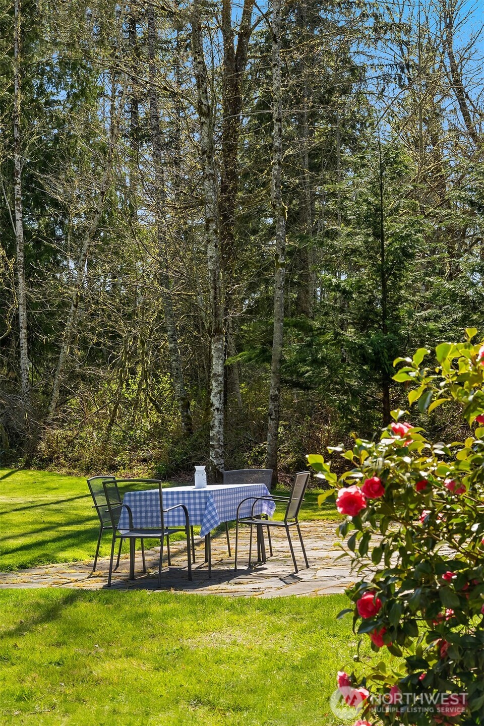 47419 Southeast 157th Place North Bend, WA 98045 - Photo 21 of 39 a view of swimming pool with seating space and trees in the background