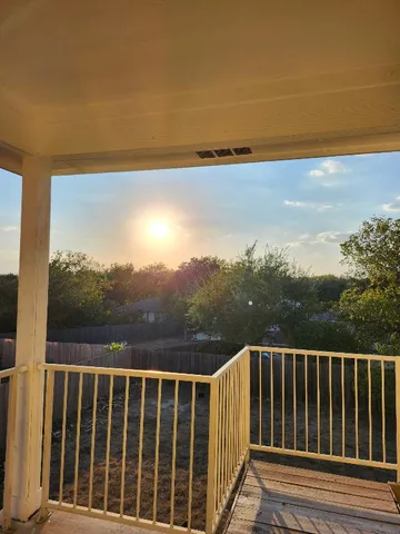 a view of balcony with mountain view