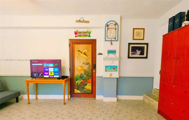 a living room with furniture