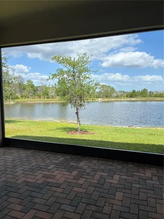 a view of swimming pool from a yard