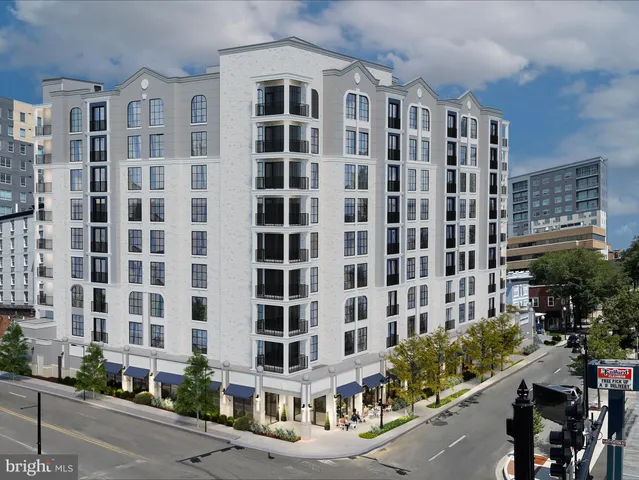 front view of a building with a street