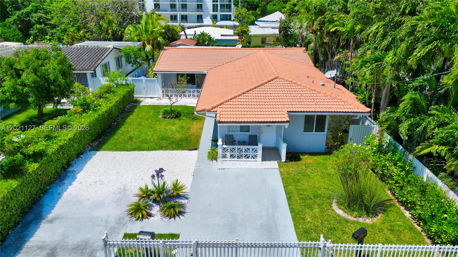 3611 Southwest 23rd Street Miami, FL 33145 - Photo 4 of 56 3611 & 3613 SW 23 Street, Miami, FL 33145 - Fully Gated duplex on 9,000 sf lot with parking. Front right is 3611 whcih is the 2/1 rented property. 3613 is the back 3/2 with pool and back yard