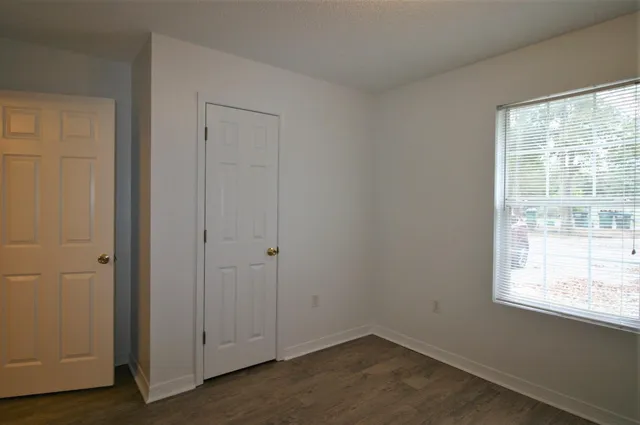 an empty room with a window