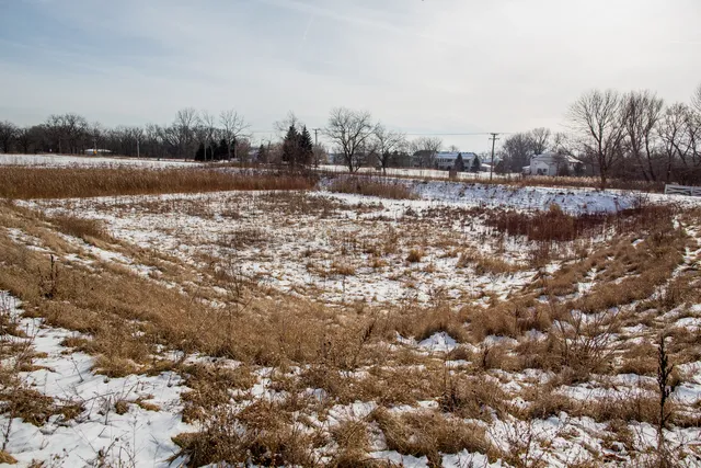 a view of a lake with houses