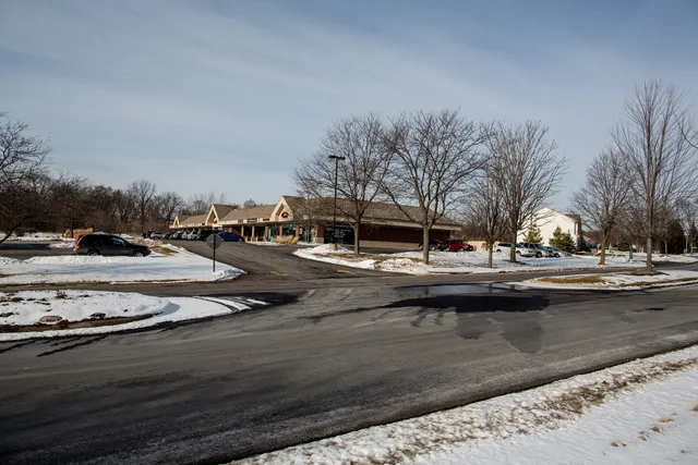 a view of road with covered with snow