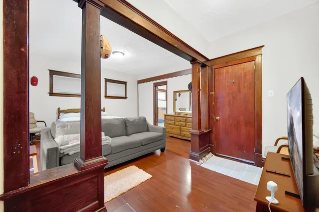 a living room with furniture