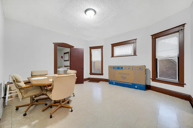 a workspace with furniture and window