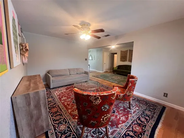 a living room with furniture