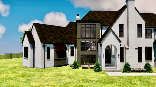 a front view of a house with yard