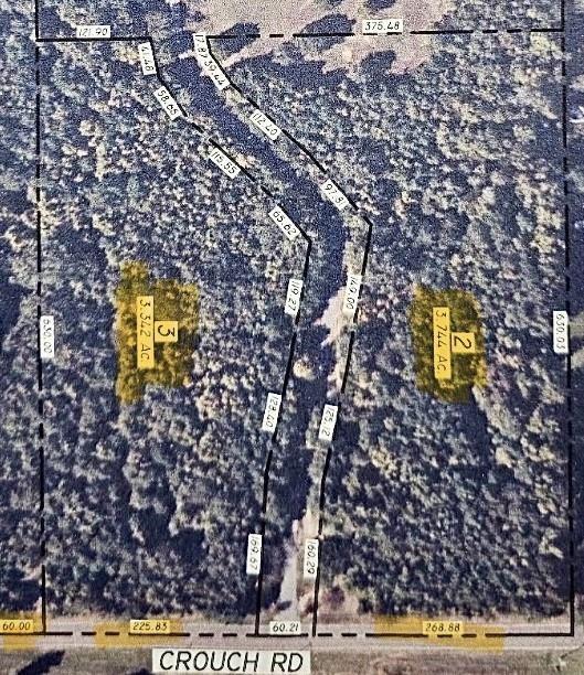 Survey Plat. Illustrating property boundaries, dimensions, and acreage for the defined parcels