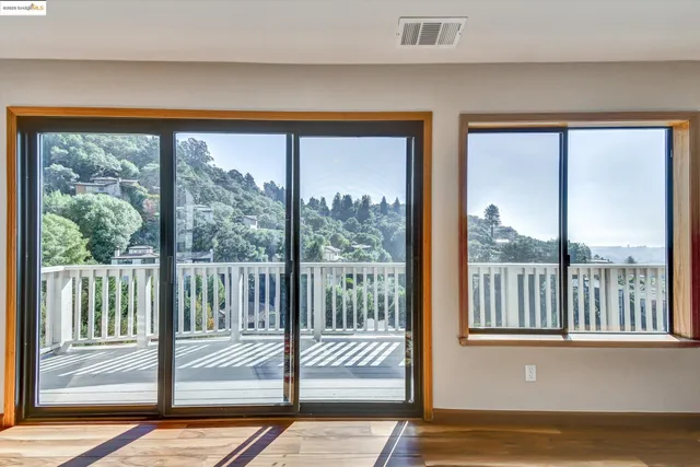 a view of a large window with a floor to ceiling window