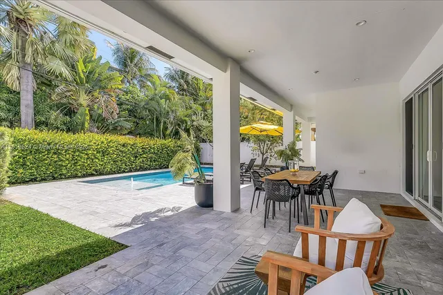 a outdoor space with chairs