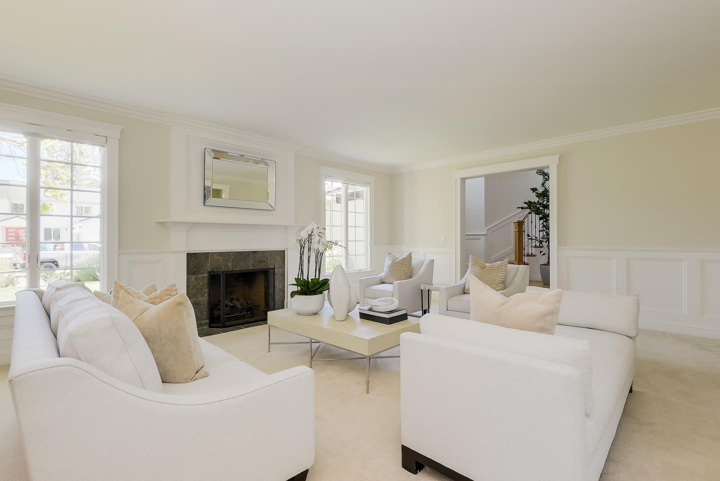 277 Delphi Circle Los Altos, CA 94022 - Photo 11 of 28 a living room with furniture and a fireplace