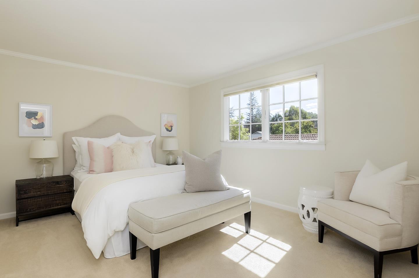 277 Delphi Circle Los Altos, CA 94022 - Photo 18 of 28 a bedroom with a bed and a couch