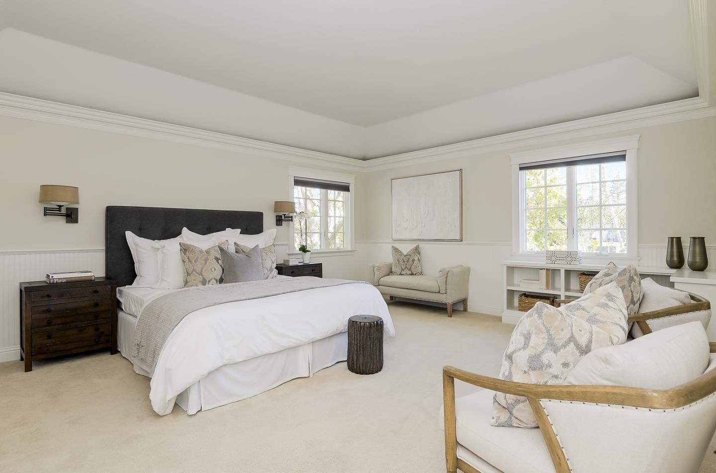 277 Delphi Circle Los Altos, CA 94022 - Photo 20 of 28 a spacious bedroom with bed and a couch