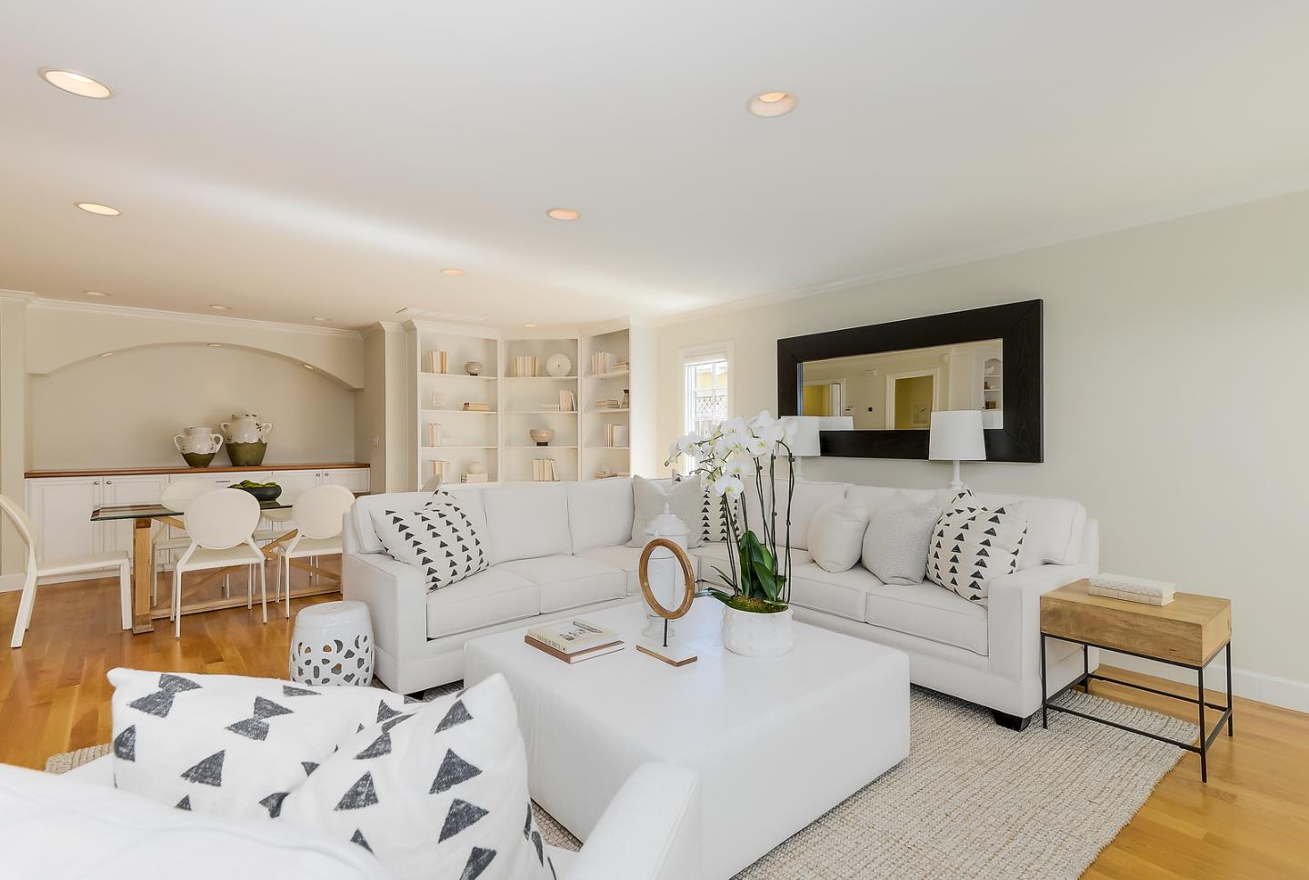 277 Delphi Circle Los Altos, CA 94022 - Photo 9 of 28 a living room with furniture and view of kitchen