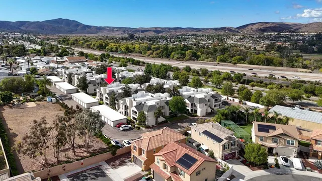 an aerial view of beach and residential houses
