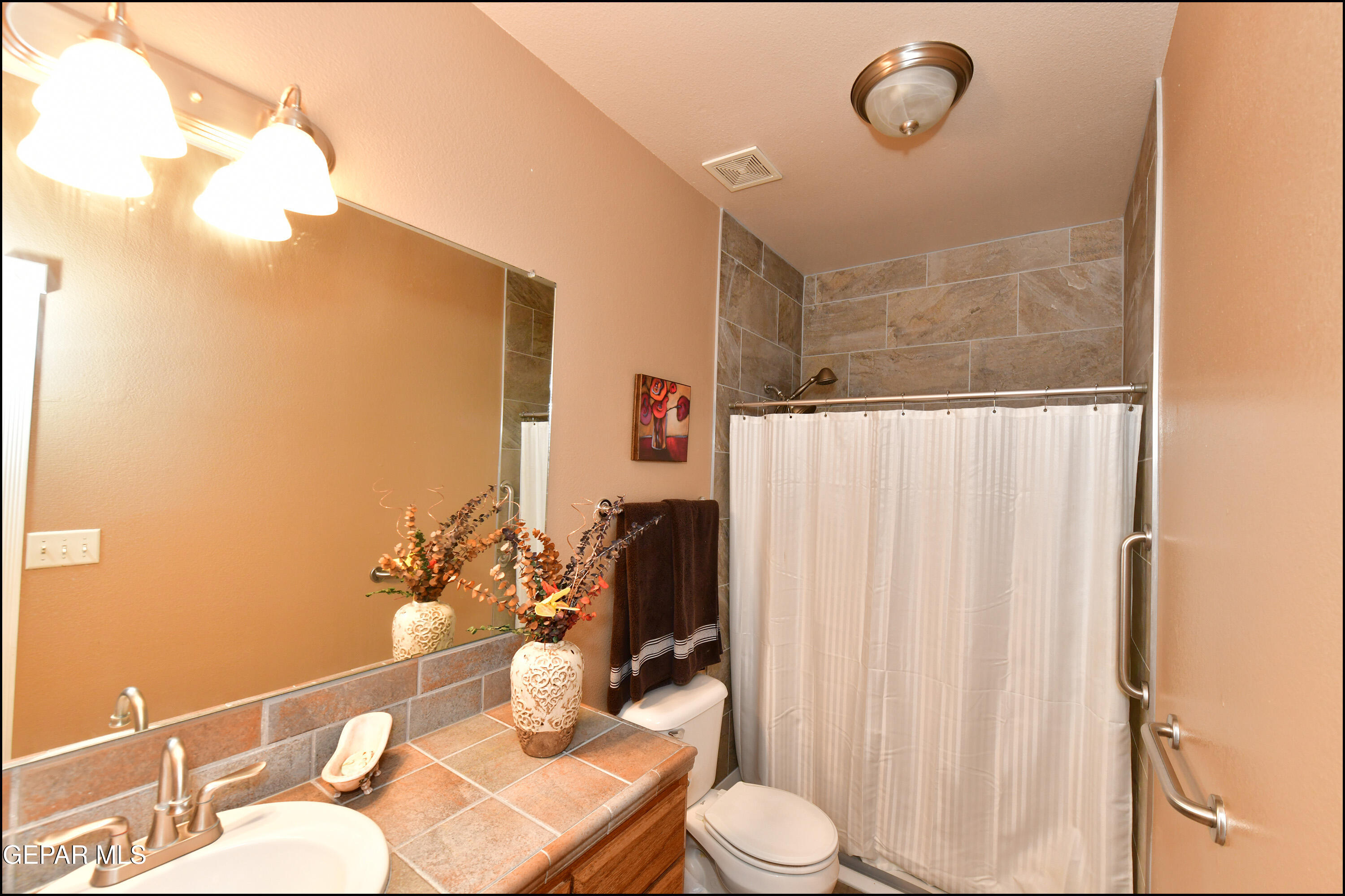 7350 Navidad Way Canutillo, TX 79835 - Photo 37 of 49 a bathroom with a sink toilet and shower