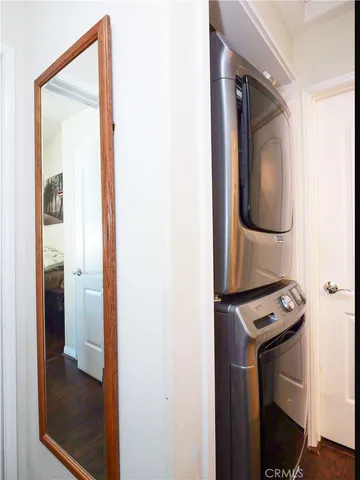 a view of hallway with washer and dryer