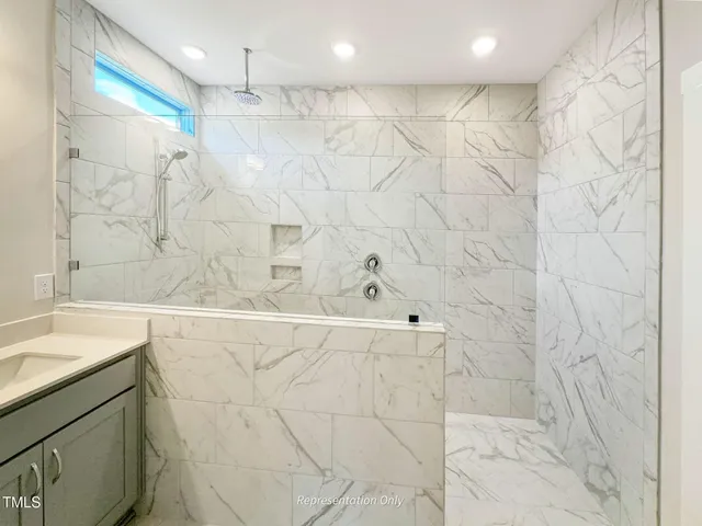 a bathroom with a shower