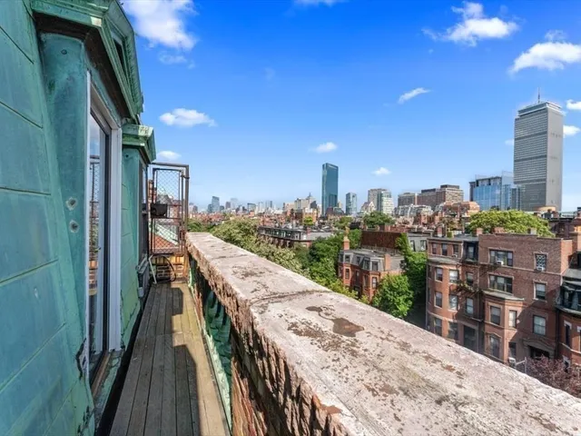 a balcony with city view