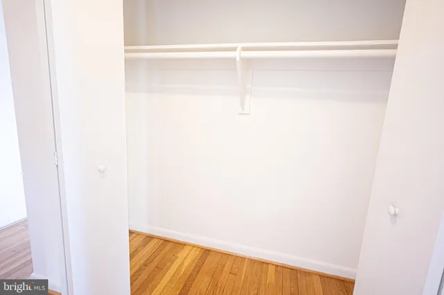 a close up view of a closet