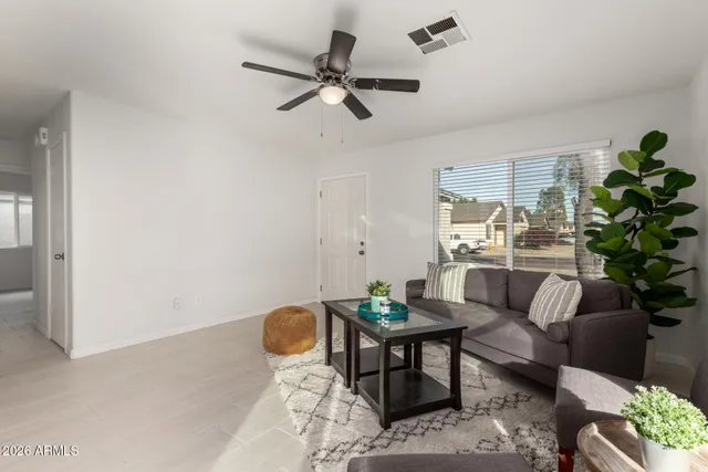 a living room with furniture