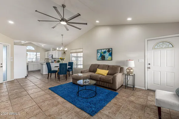 a living room with furniture