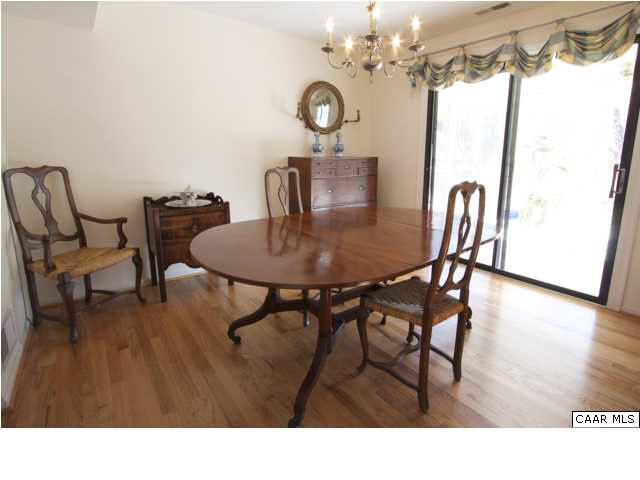 2608 Huntington Road Charlottesville, VA 22901 - Photo 8 of 22 a black and white photo of a dining room with furniture wooden floor and chandelier