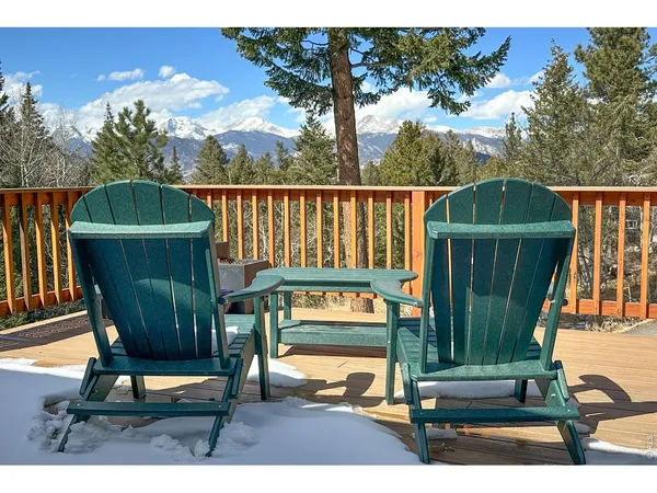 a view of a wooden deck