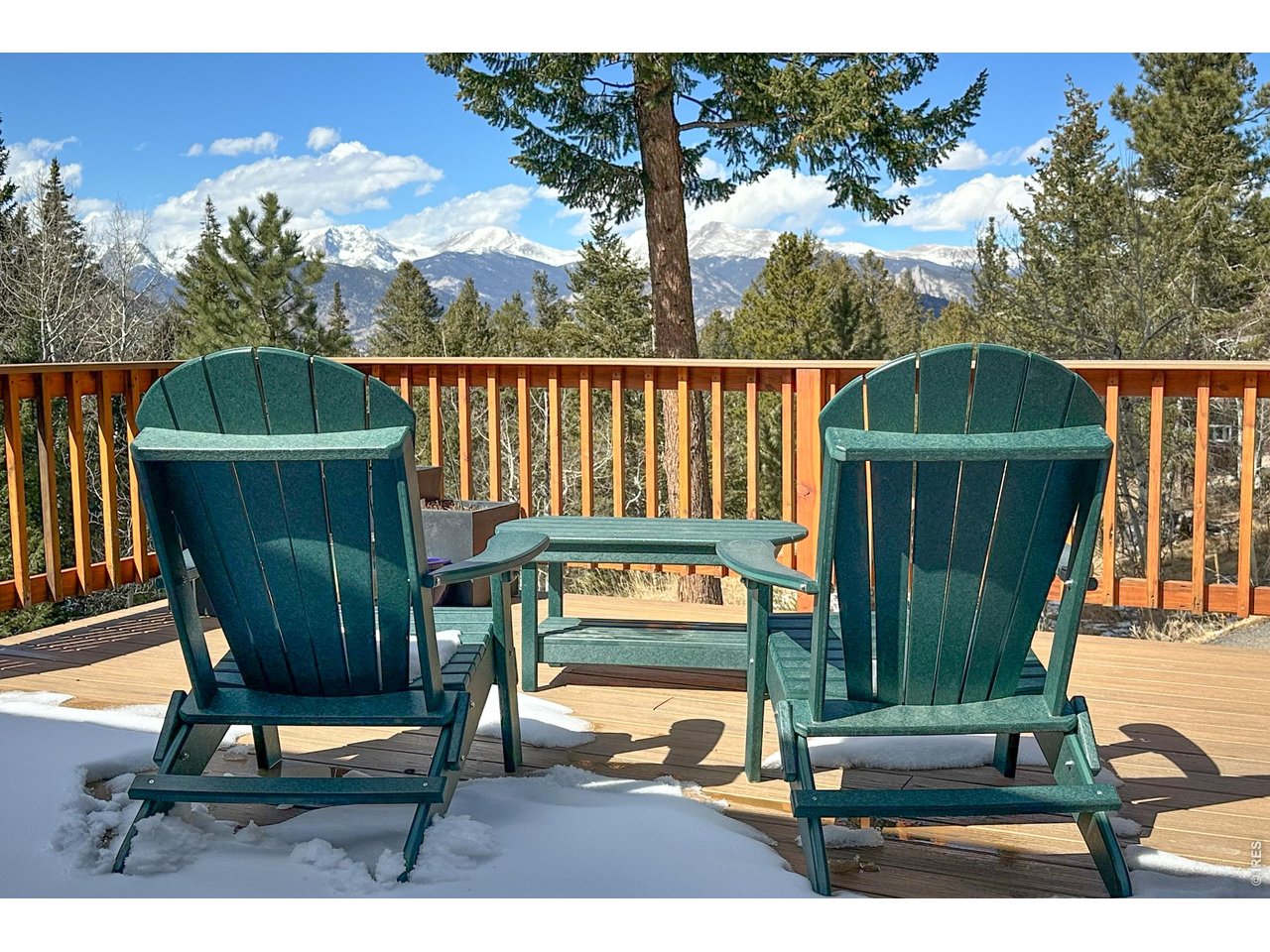 4079 Little Valley Road Estes Park, CO 80517 - Photo 3 of 39 a view of a bench in wooden deck